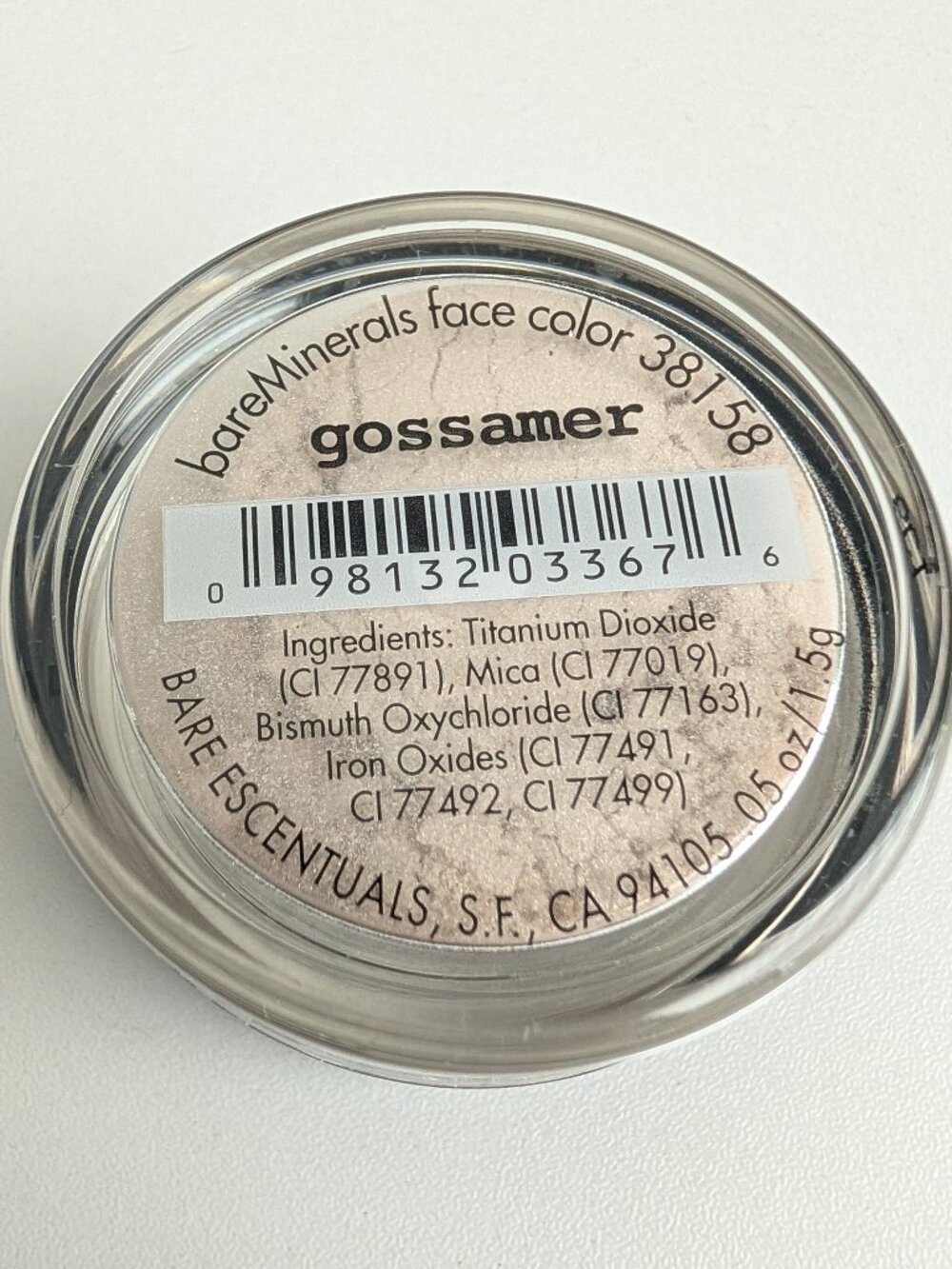 i.d. bareMinerals Gossamer All Over Face Color .03oz/85g Large SEALED New